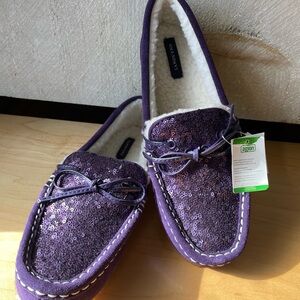Lands' End Sparkling Purple Moccasins